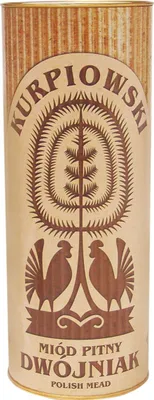 Produktbild von Kurpiowski Dwojniak Honig (Halber) 0,75L in Röhre | Met Honigwein Metwein Honigmet | 750 ml | 16% Alkohol | Apis | Geschenkidee | 18+