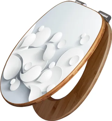 Produktbild von banjado Design WC Sitz Bambus Absenkautomatik -Papiertropfen - Toilettendeckel mit Absenkautomatik Holz/hochwertiger Bambus Klodeckel/WC-Sitz für alle gängigen Toiletten [TDB2 12452]