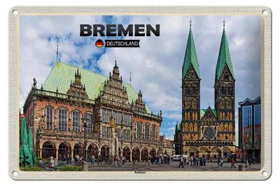 Produktbild von Blechschild Städte Bremen Deutschland Rathaus 30x20cm