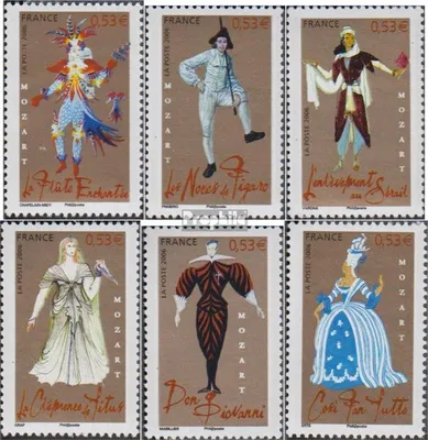 Produktbild von Briefmarken Frankreich 2006 Mi 4082-4087 (kompl.Ausg.) postfrisch Wolfgang Amadeus Mozart