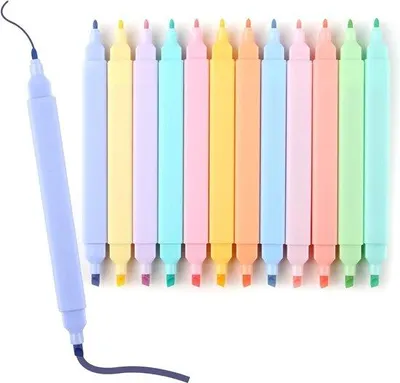Image de Crayons pastel multicolores à double pointe pour bullet journal, école et bureau