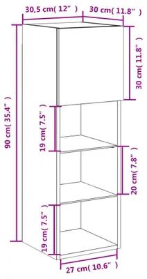 Produktbild von vidaXL TV-Schrank mit LED-Leuchten Grau Sonoma 30,5x30x90 cm