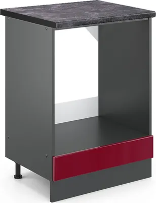Produktbild von Herdumbauschrank Vicco R-Line Rot Hochglanz 60 cm , AP Anthrazit, Model 46321