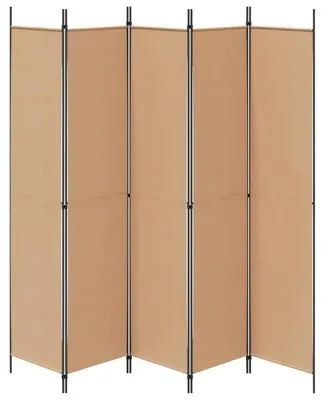 Image de Cloison d'intérieur - Paravent 5 panneaux - Écran de confidentialité pliable en tissu - 250 x 220 cm - Pour intérieur - Décoration - Jaune clair