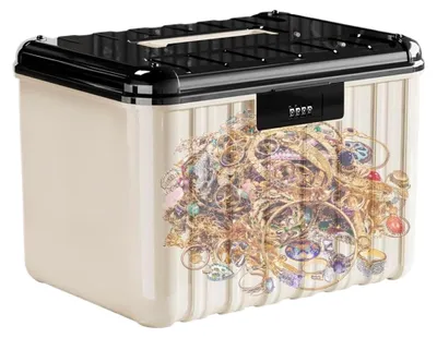 Produktbild von Abschließbare Box | Moderner Organizer mit großer Kapazität | abschließbarer Aufbewahrungsbehälter mit großer Kapazität | für persönliche Gegenstände, Schmuck, Uhren, Schlüssel, Karten