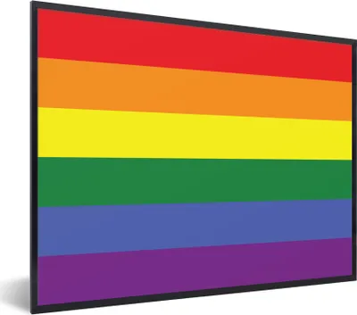 Produktbild von MuchoWow® Gerahmtes Poster Stolz - Regenbogen - Liebe 80x60 cm - Poster mit Schwarzem Bilderrahmen Wandposter Rahmen Foto Bilder - Schwarzem - Mit Gestell