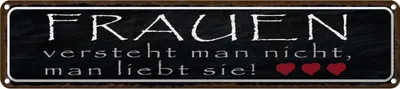 Produktbild von vianmo Blechschild 10x46 cm Frauen versteht man nicht Spruch Zitat