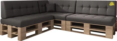 Produktbild von sunnypillow Palettenkissen Verona Kaltschaum UV - beständig Outdoor/Indoor  8er Set 120 x 80 Grey