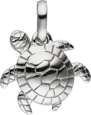 Produktbild von Anhänger Schildkröte aus 925 Silber rhodiniert glänzend 12x10,7mm Halsschmuck