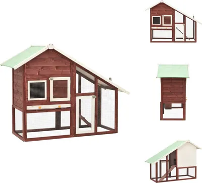 Produktbild von vidaXL Kaninchenstall Mokka und Weiß 140x63x120 cm Tanne Massivholz -  Lebensräume & Gehege für Kleintiere