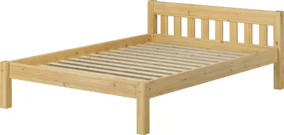 Produktbild von Massivholzbett 140x200 Kiefer natur Doppelbett mit wählbarem Zubehör V-60.38-14Rollrost inkl.