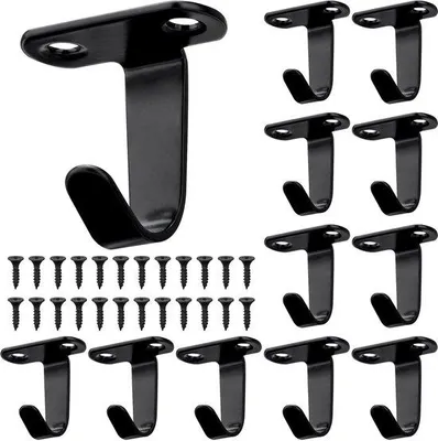 Immagine prodotto di Set da 12 ganci a vite in acciaio inossidabile, ganci a vite per ganci da parete, viti, cesto per piante, casetta per uccelli, lanterna, ganci a vite per ganci da soffitto, ganci a vite, ganci a vite in nero