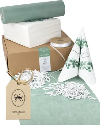 Productafbeelding van 100%Mosel Tafeldecoratieset - Eucalyptus krans en vis (25-50 gasten)