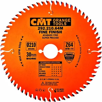 Produktbild von CMT | Holzsägeblatt, Kappschnitt ultra clean ø 210/30 mm Z64 WZ/ATB