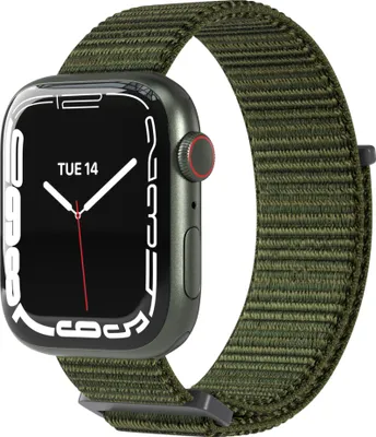 Produktbild von EAZY CASE Apple Watch Armband Nylon 44mm/45mm/49mm verstellbares Ersatzarmband, iWatch Serie, Sportarmband in Grün