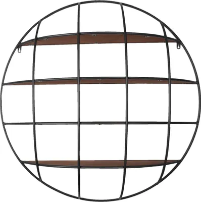 Produktbild von Clayre & Eef Wandregal 91x20 cm Schwarz Braun Eisen