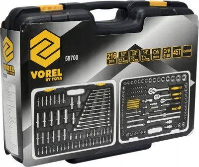 Produktbild von Werkzeugsatz Steckschlüssel 1/4" 3/8" 1/2" 216 Stück Vorel-Koffer