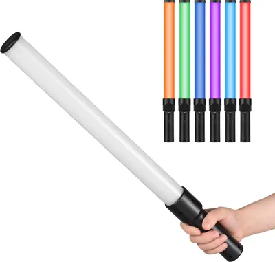 Produktbild von Handheld-RGB-Lichtröhre, LED-Videostab, 2500 K/5500 K/9900 K, dimmbar, 7 bunte Effekte, eingebauter Akku für Vlog-Live-Streaming, Produktporträtfotografie