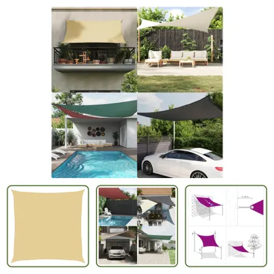 Produktbild von The Living Store Sonnensegel Sandfarbe 7x7 m 100% Polyester Oxford