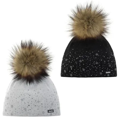 Produktbild von Eisbär Rana Lux Crystal Mütze für Damen mit Bommel, Farbe:Hellbraun
