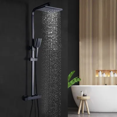 Produktbild von Duschset - Duschkopf - Regendusche - Handbrause - Duscharmatur - Thermostatisch - Edelstahl