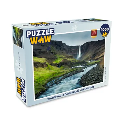 Obrázok produktu pre MuchoWow® Puzzle 1000 ks Vodopád - Škandinávia - Hengifoss
