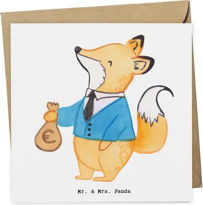 Produktbild von Mr. & Mrs. Panda Glückwunschkarte Steuerberater Herz - Weiß - Geschenk, anlasskarte, Grußkarte, faltkarte, Klappkarte, doppelkarte