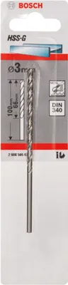 Zdjęcie produktu dla Wiertło do metalu, HSS-G, DIN 340, średnica mm: 3,0, liczba sztuk w opakowaniu: 1