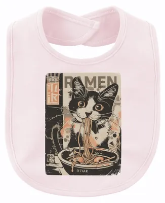 Productafbeelding van RAMEN Katze, Japans, Nudels, Eten, Anime, Schattig, Retro, Kattenbeeldje, Babylapje, Roze, One size