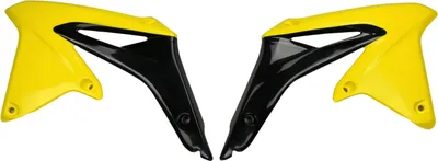 Obrázok produktu pre Kryt chladiča UFO PLAST, 2-dielny, kryt chladiča pre Suzuki RM-Z 450 cm³, rok výroby 2008 – 2017, farba: svetložltá, OEM 01-26