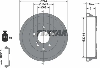 Produktbild von Bremstrommel TEXTAR 94047800