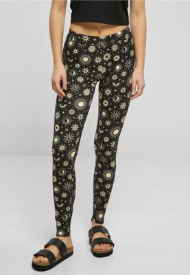 Obrázek produktu pro Dámské leginy Urban Classics Ladies Soft AOP Leggings blacksun - 5XL