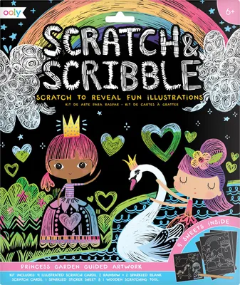 Produktbild von Ooly Scratch-Art Set Prinzessinnengarten kreatives Spielzeug