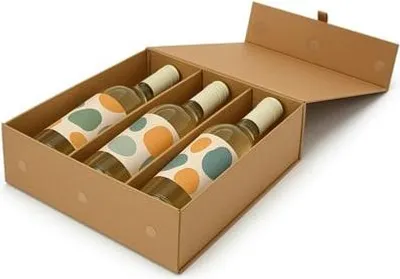 Image de Boîte KRAFT avec fermeture aimantée. Idéal pour 2 ou 3 bouteilles