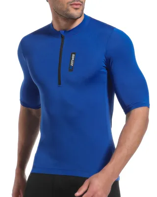 Produktbild von Herren Atmungsaktiv Radfahren Radtrikot Fahrradtrikot MTB Trikot Kurzarm mit 3 Taschen,Blau,XXXL