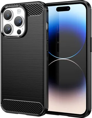 Image de Coque König Design compatible avec l'Apple iPhone 15 Pro Max, en plastique souple, pour téléphone portable - Étui de téléphone noir