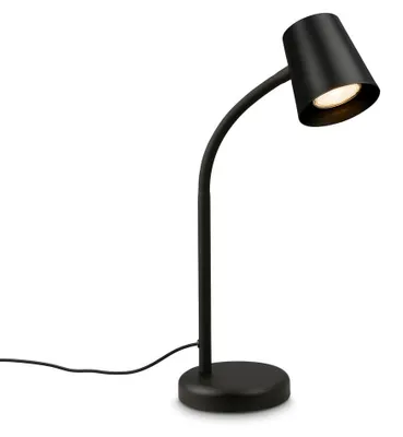Image de BRILONER - Lampe de chevet avec interrupteur filaire, orientable, GU10, max. 9W, lampe de bureau, lampe table salon, 13x38,5 cm, noir