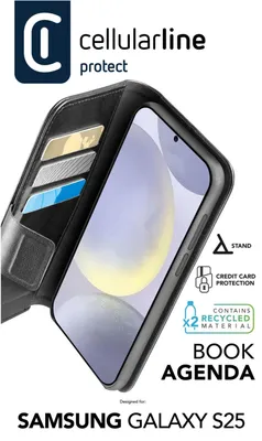 Obrázek produktu pro Cellularline 8018080491320, Folio, Samsung, Galaxy S25, 16,1 cm (6.36"), Černá