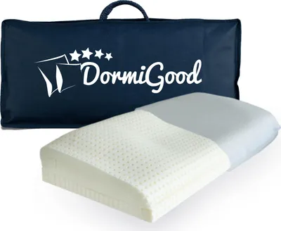 Produktbild von DormiGood | ergonomisches Nackenstützkissen aus Latex | Premium Latex Nackenstützkissen höhenverstellbar bis 10 cm | Ergonomisches Kopfkissen | Germany