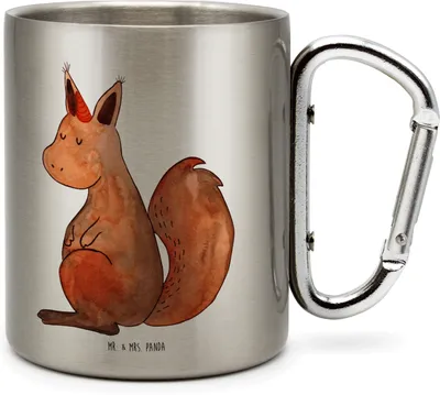 Produktbild von Mr. & Mrs. Panda Thermobecher Einhorn Glauben - Transparent - Geschenk, Eichhorn, Einhörner, Teebecher, Teetasse, Einhörnchen, Becher Aus Edelstahl, Isolierbecher