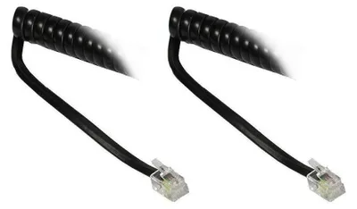 Immagine prodotto di BUONE CONNESSIONI Cavo telefonico a spirale 4P4C RJ10 -> RJ10 2,00 m nero