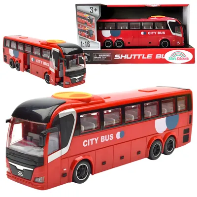 Zdjęcie produktu dla Autobus miejski City Bus – duży pojazd zabawka z napędem, dźwiękiem i światłem