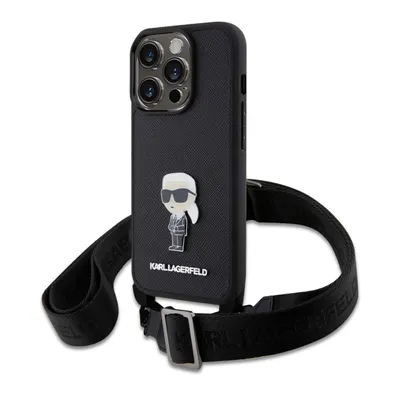 Produktbild von Karl Lagerfeld Saffiano Case Metal Ikonik iPhone 15 Pro black