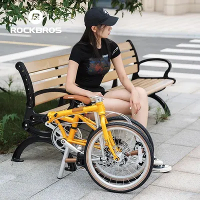 Produktbild von Faltfahrrad - 50-cm-Laufräder - 8 Gänge - Doppelscheibenbremsen - Federgabel - Aluminiumfelgen - Gelb