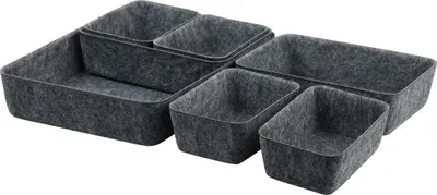 Produktbild von KESPER Schubladen-Organisationsset, Kunststoff-Filz grau