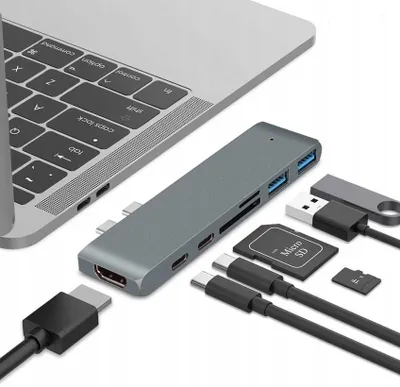 Zdjęcie produktu dla Co2 Adapter Hub Przejściówka USB-C USB Thunderbolt HDMI 4K Do Macbook Pro Air