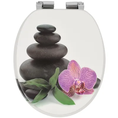 Produktbild von WC Sitz BLACK STONES ORCHID Toilettensitz Softclose MDF Absenkautomatik