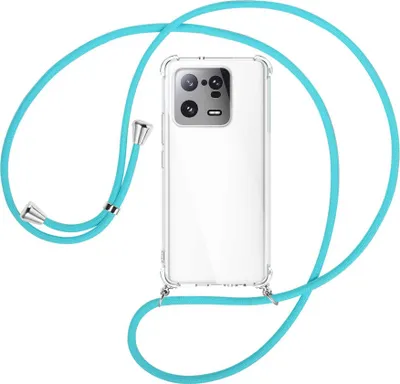 Produktbild von Handykette Backcover-Schutzhülle mit Band (Metall silberfarben) für Xiaomi 13 Pro (6.73'') - türkis