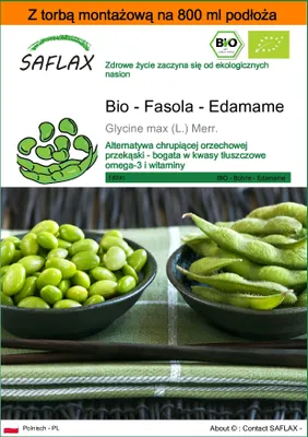 Zdjęcie produktu dla SAFLAX - Garden in the bag - Bio - Fasola - Edamame - 8 Nasiona - Z podłożem uprawowym w praktycznej, samorozkładającej się torbie - Glycine max (L.) Merr.