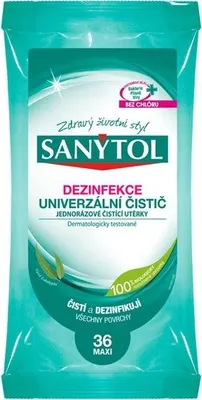 Zdjęcie produktu dla Uniwersalne chusteczki dezynfekujące Sanytol - 36 szt.